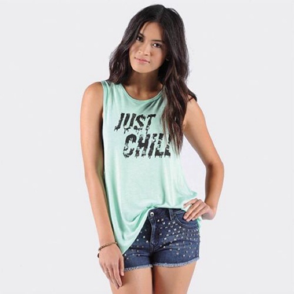 Mint green Volcom "Just chill" workout tee