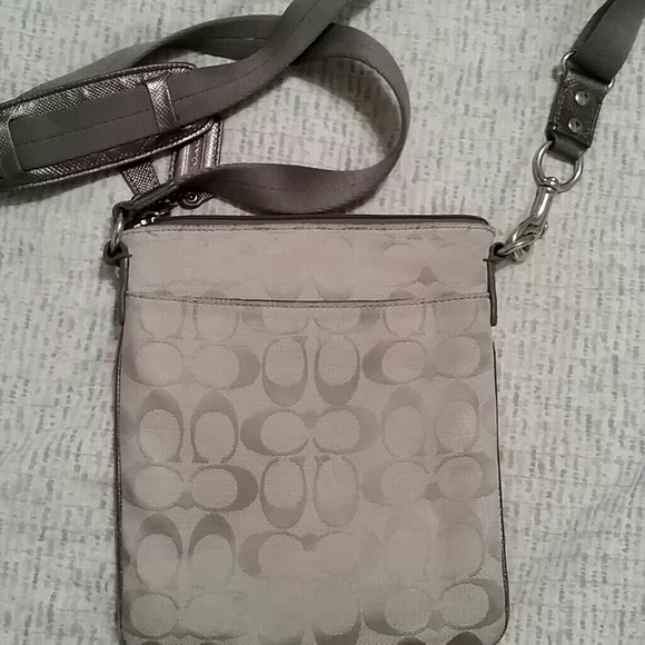Silver Coach crossbody purse