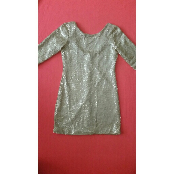 LOVE tease gold sequin bodycon dress