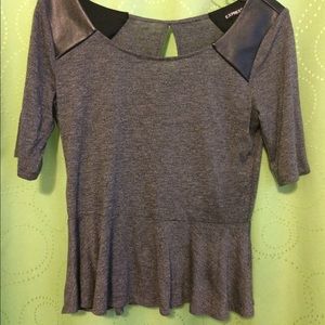 Express leather shoulder top