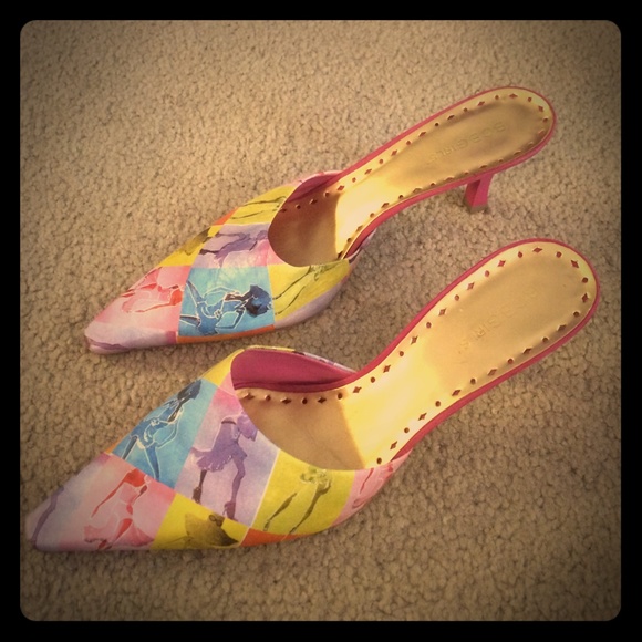 Multi colored slide on heels - Picture 1 of 3