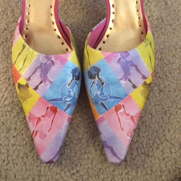 Multi colored slide on heels - Picture 2 of 3