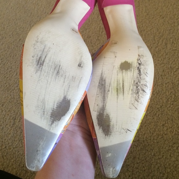 Multi colored slide on heels - Picture 3 of 3