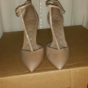 Zara taupe leather high heels