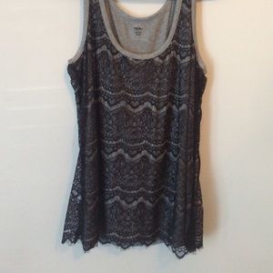black lace tank top