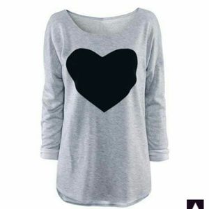 NWT...Grey cotton heart oversized T