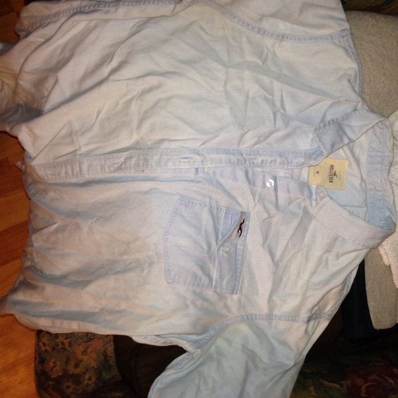 Light blue holiest button up