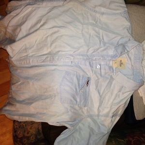 Light blue holiest button up