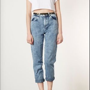 Topshop acid wash mom jeans