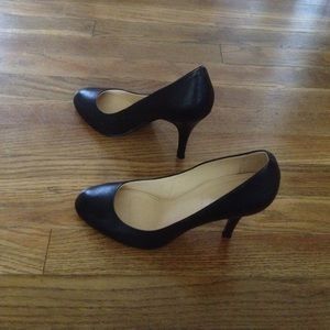 J. Crew Mona Black Leather Pumps