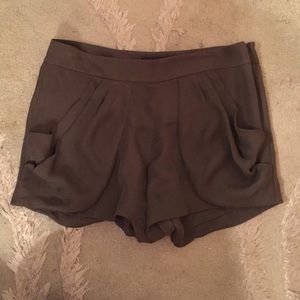 JCrew collection label grey silk shorts