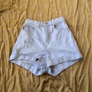 American Apparel High Light Wash Cuff Jean Shorts
