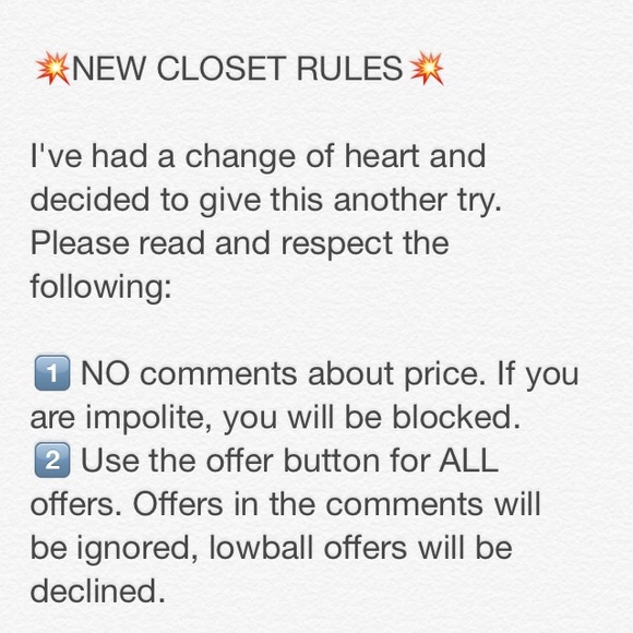 💥CLOSET RULES💥
