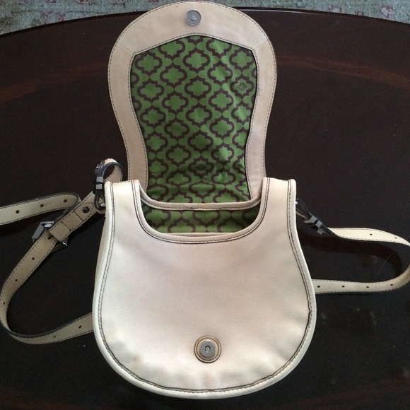 Oryani Nude Leather Crossbody Saddle Bag - Picture 2 of 4