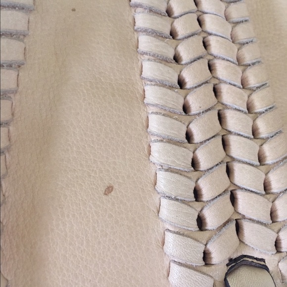Oryani Nude Leather Crossbody Saddle Bag - Picture 3 of 4