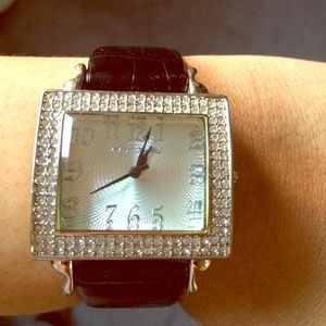 Betsy Johnson black and silver watch
