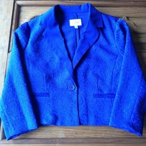 Forever 21 Love H8l royal blue cropped blazer