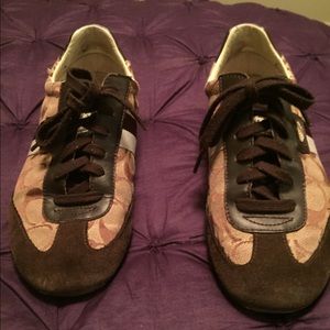 Brown Coach tennis shoes