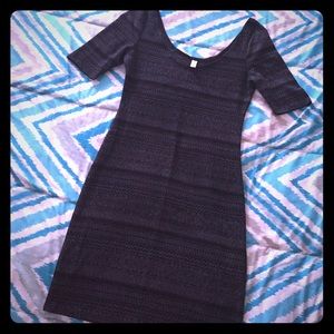 Dark grey and black dress.
