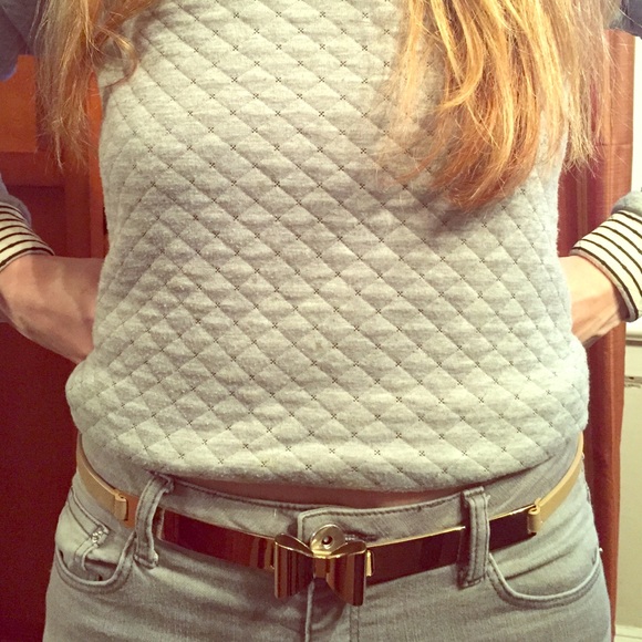 Asos beige belt with gold hardware