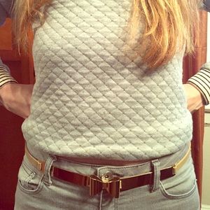Asos beige belt with gold hardware