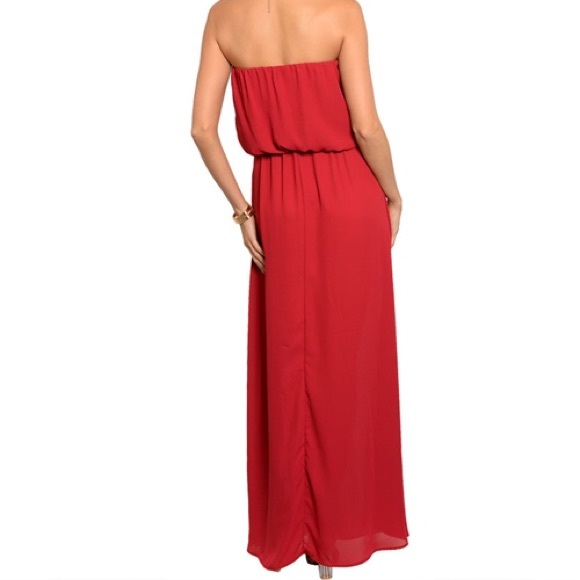 NWOT Strapless Red Bold Statement Dress - Picture 2 of 2