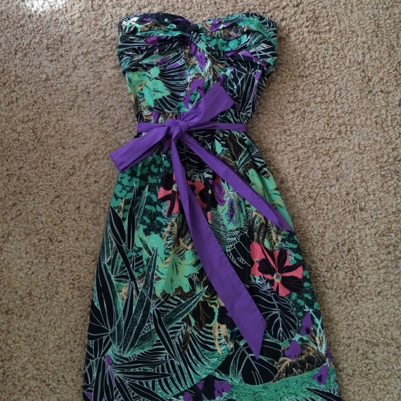 Anthro strapless dress w optional straps