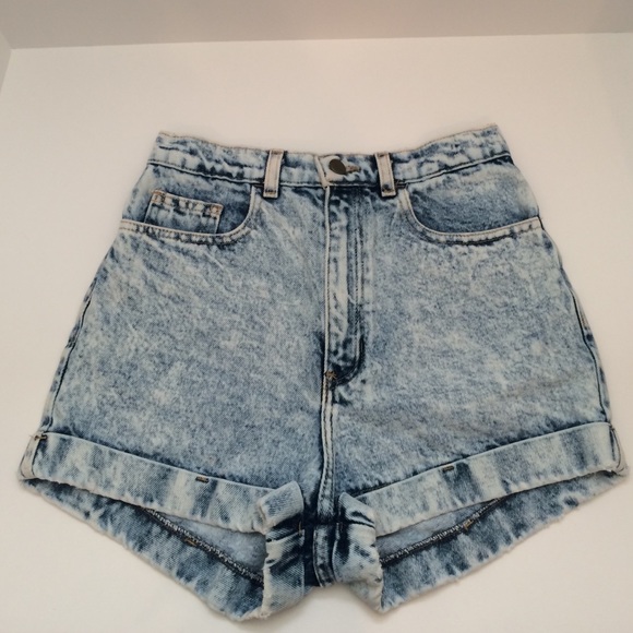 High Waisted Acid Wash American Apparel Shorts