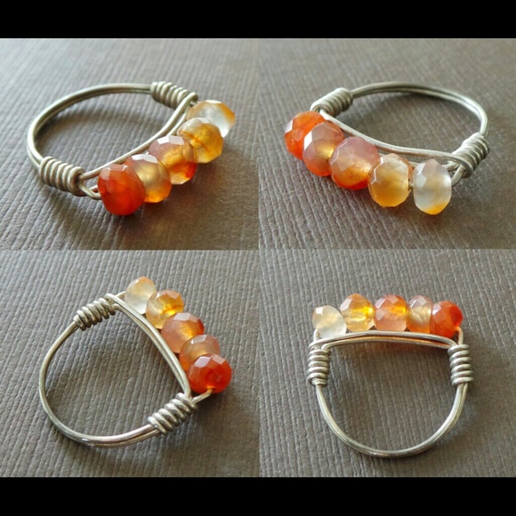 Carnelian Ring Wire Wrapped Ring
