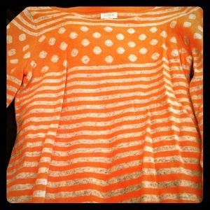 Jcrew sm stripes and dots orange and grey sweater SOLD