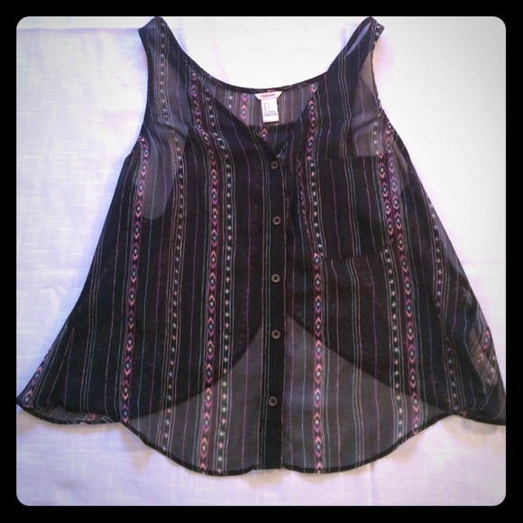 Chiffon Ikat Print Top
