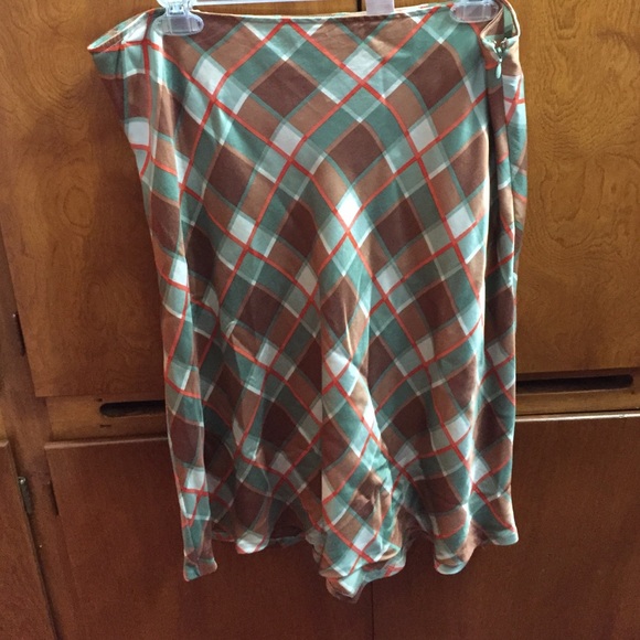 Silk Plaid Skirt