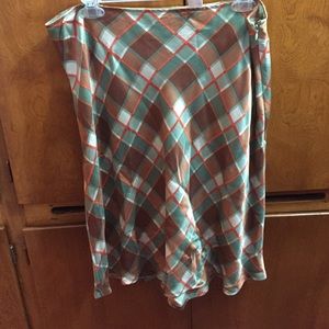 Silk Plaid Skirt