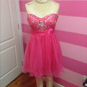 short pink prom dress