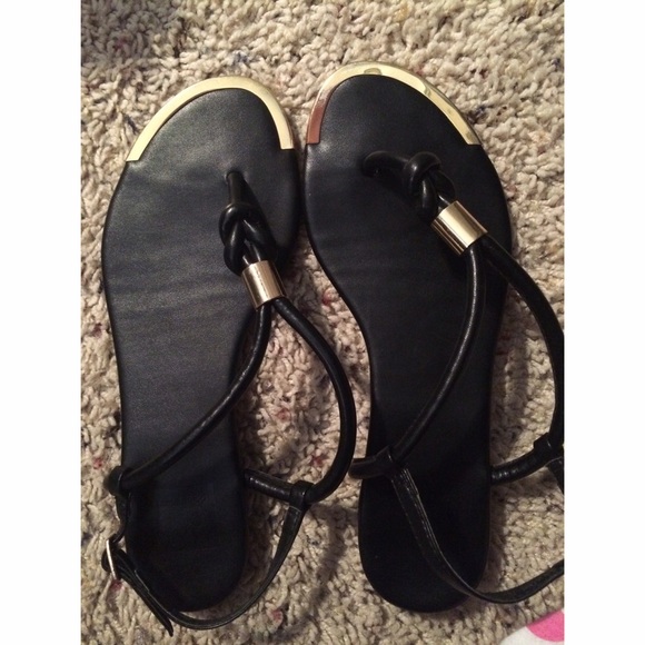 Black & Gold Sandals
