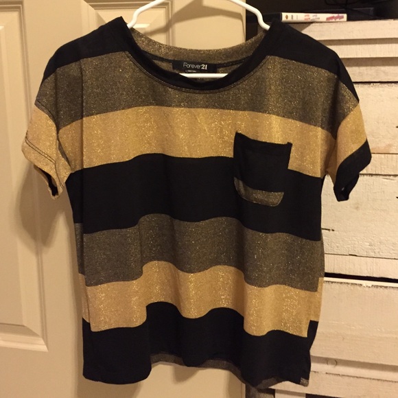 Black and gold sparkle top