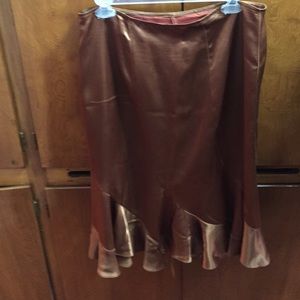 Max Studio silk copper colored skirt