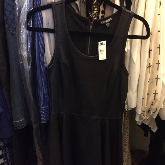 Black express fit and flare dress