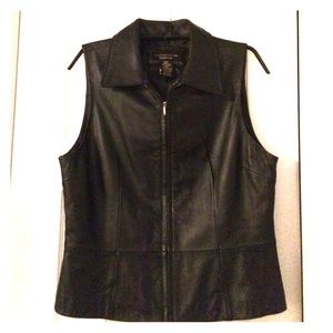 Black Lambskin Leather vest