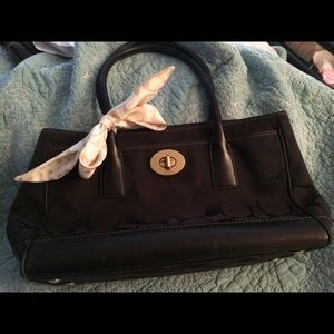Large black coach purse