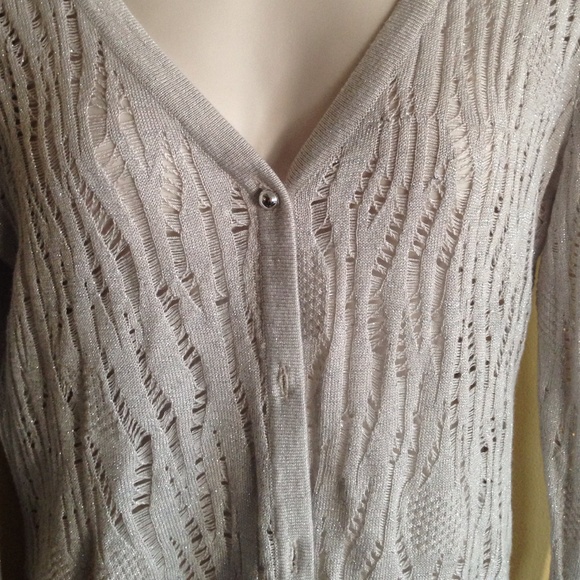 Silver gray cardigan sweater - Picture 2 of 3