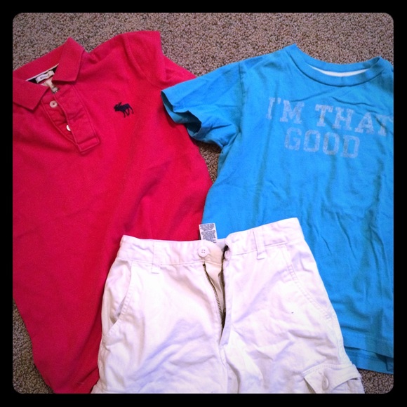 Abercrombie boys  tops with white shorts