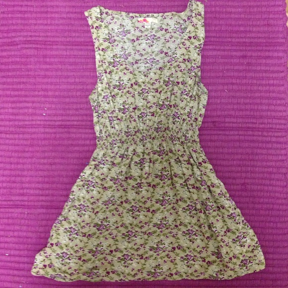 Floral tank black dress and pink swim top