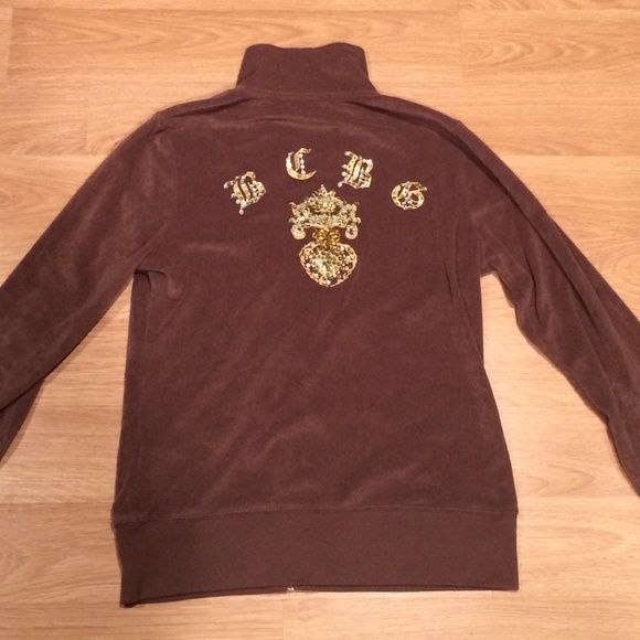 BCBG Terry Cloth Beaded  Zip Up
