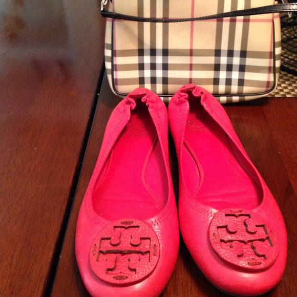 Tory burch poppy red Minnie travel ballet flat!