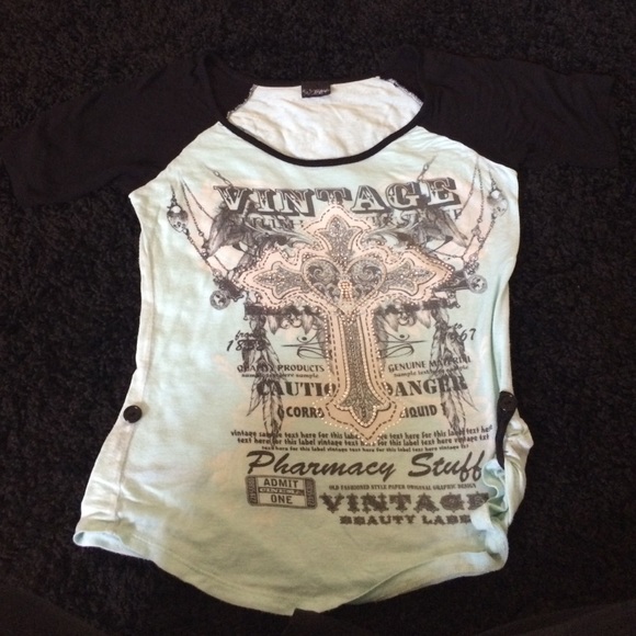 Black mint day trip 3/4 sleeve tee