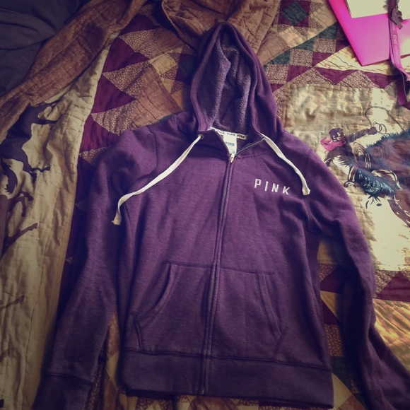VS Pink maroon zip up