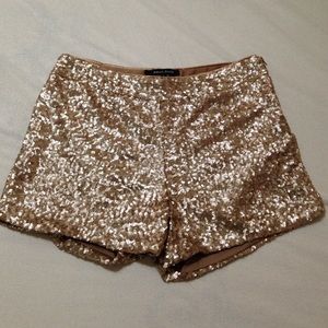Sequin gold shorts