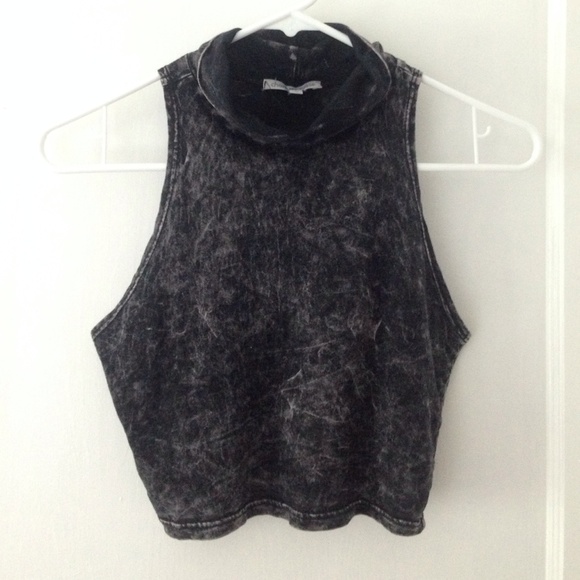 Charlotte Russe black turtle neck crop top