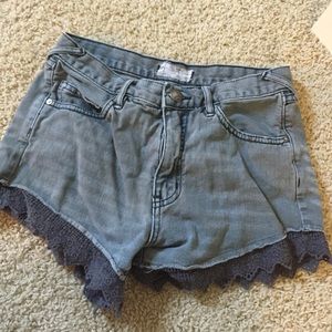 dark green free people shorts